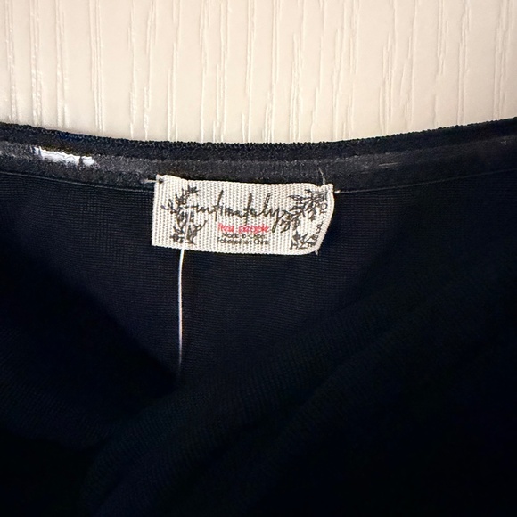 NWT Free People Call Me Later Black Strapless Flutter Top Tunic, XL - Picture 8 of 12